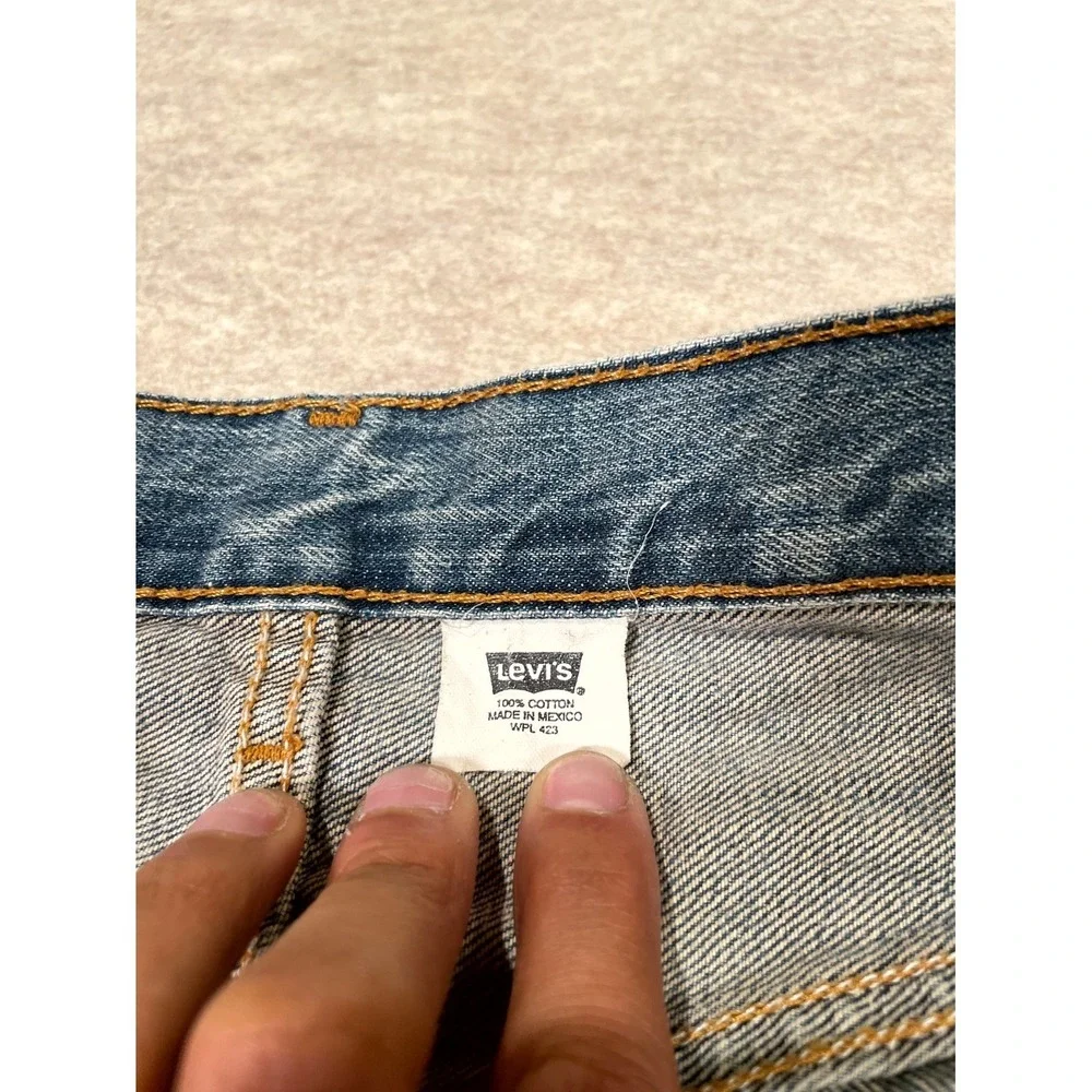 Levis 501 Original Fit Jeans Mens 40x30 Blue Denim Cotton High Rise Straight Leg